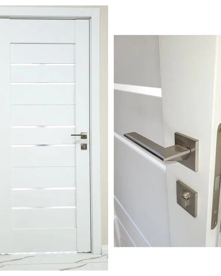 Ușă interior Bit 06 White Silk Mat – complet echipată, cu toc reglabil și design alb mat mătăsos