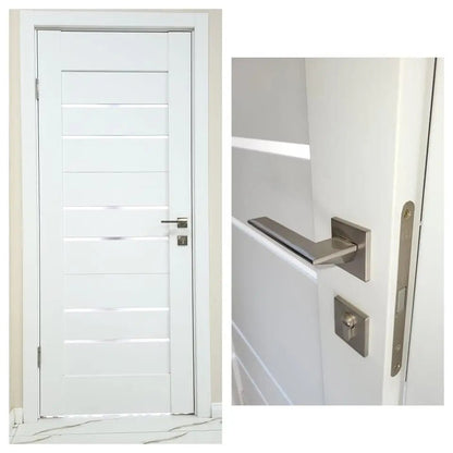 Ușă interior Bit 06 White Silk Mat – complet echipată, cu toc reglabil și design alb mat mătăsos