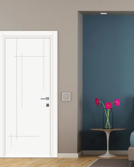 Ușă de interior albă APN146 cu toc reglabil – complet echipată