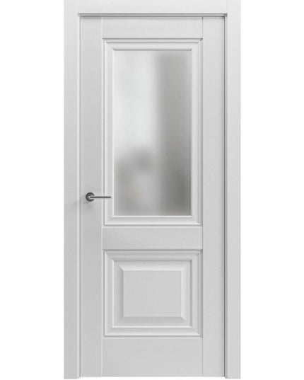 Ușă interior Elegant Lux G albă – design clasic modern, cu toc reglabil, complet echipată