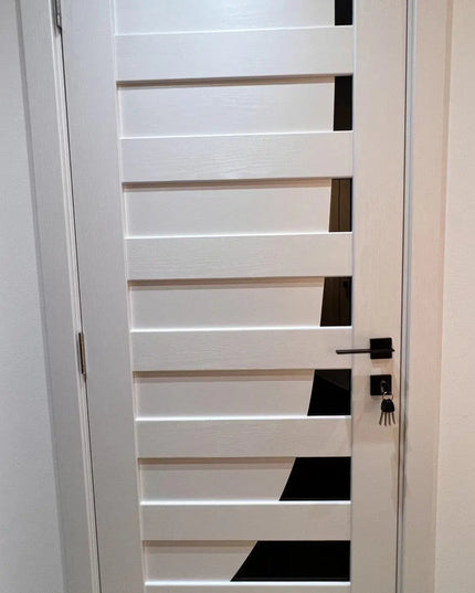 Ușă interior Paris Pearl Ash – cu sticlă negră complet echipată, cu toc reglabil