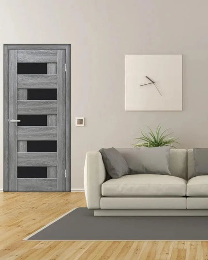 Ușă de interior RINO 16 Eugene Oak cu toc reglabil – aspect de stejar natural, complet echipată, livrare rapidă