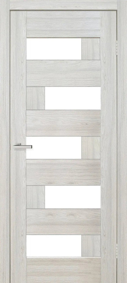Ușă interior Rino 16 Shalet Oak – complet echipată, cu sticlă verticală și toc reglabil