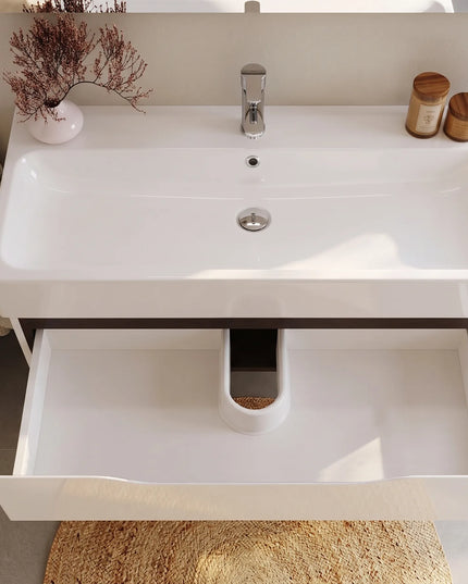 Mobilier de baie  suspendat  Venice, Alb+Wenge (Pinto)