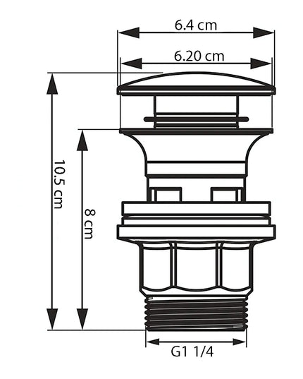 Ventil click-clack, metal cromat, G1¼