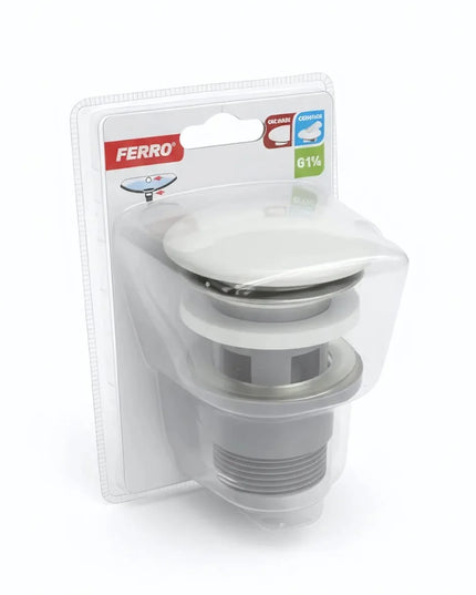 Ventil click-clack, alb lucios, G1¼