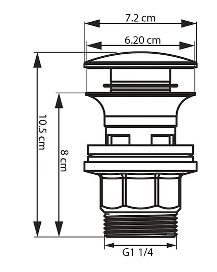 Ventil click-clack, ceramic, G1¼, finisaj alb