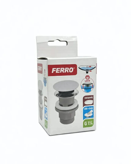 Ventil click-clack, ceramic, G1¼, finisaj alb