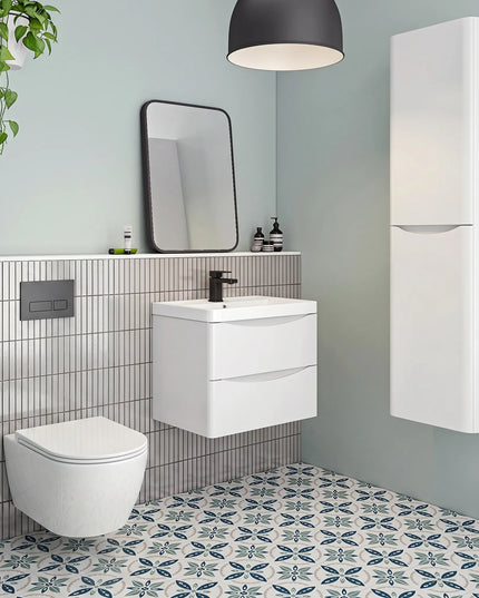 Mobilier de baie suspendat Vista, Alb