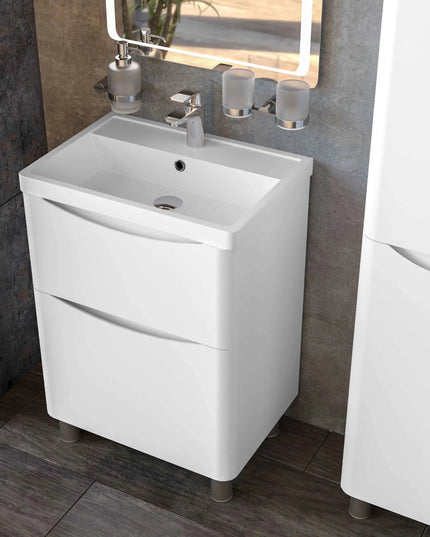 Mobilier de baie suspendat Vista, Alb