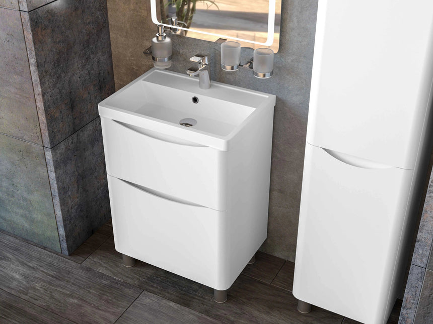 Mobilier de baie suspendat Vista, Alb