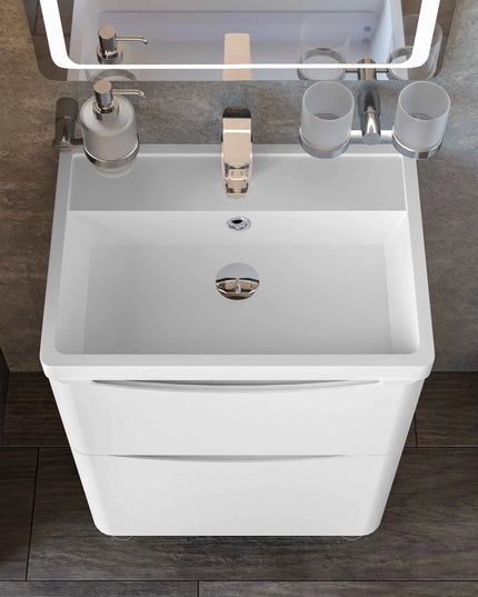 Mobilier de baie pe pardoseală Vista, Alb