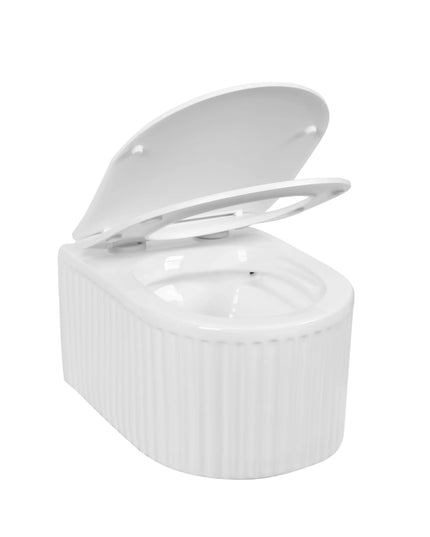 Vas WC Suspendat White Ribbed