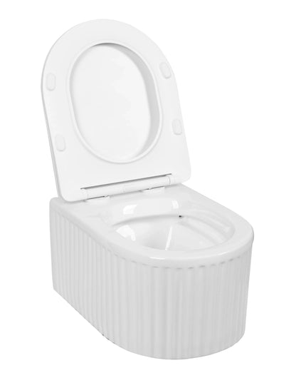 Vas WC Suspendat White Ribbed