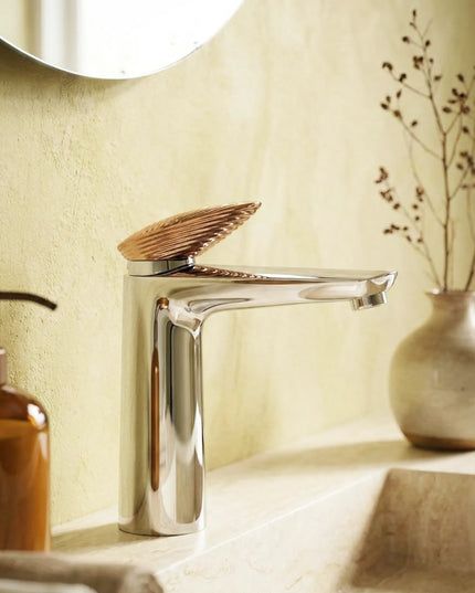 Baterie lavoar – Colecția Mevai – Crom + Rose gold