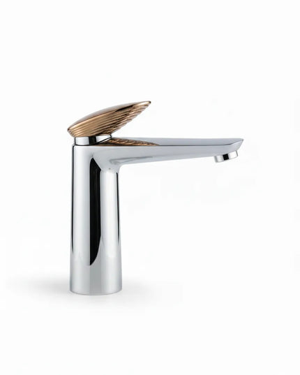 Baterie lavoar cu mâner în trepte, finisaj mixt