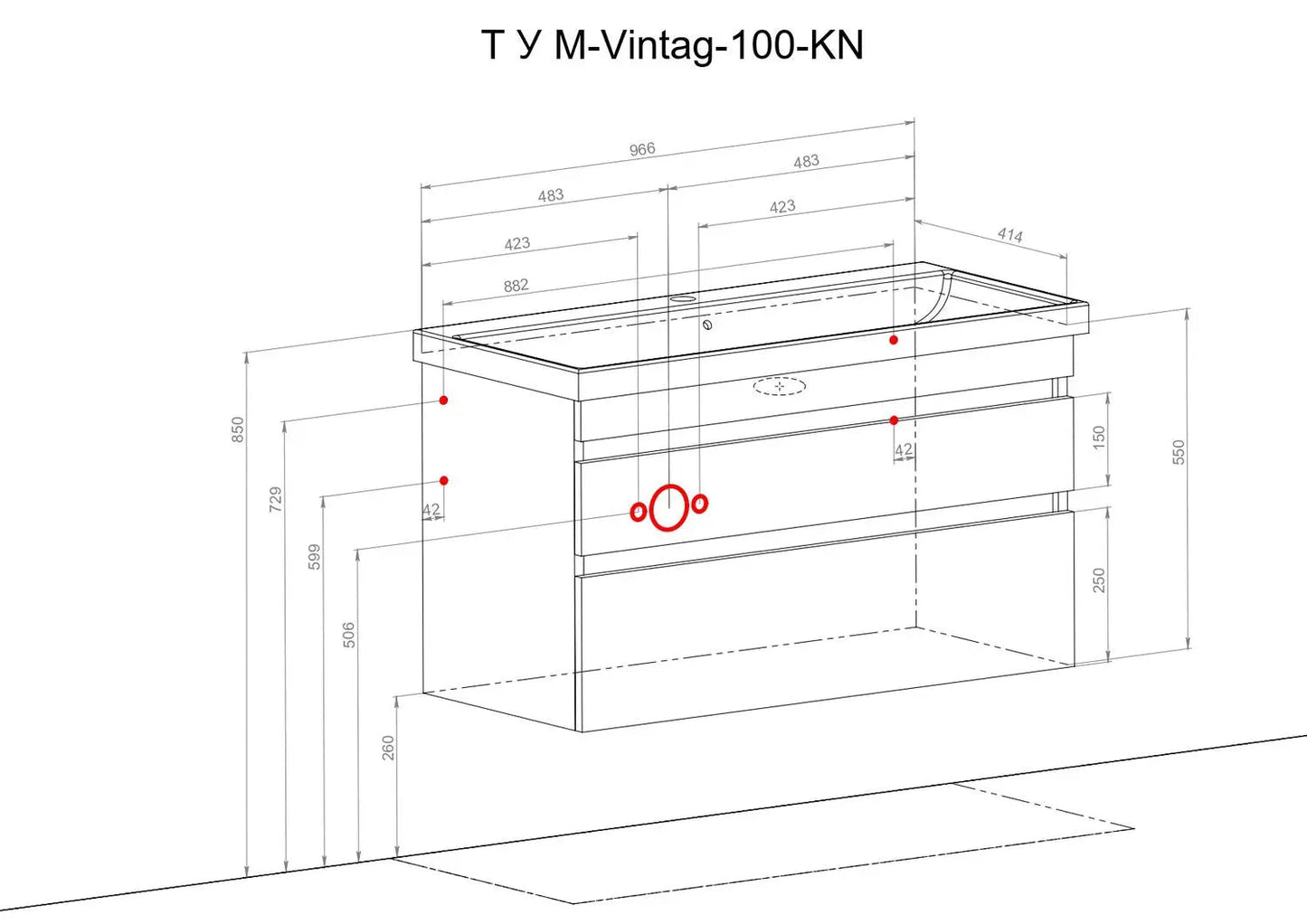 Mobilier de baie suspendat Vintage, Alb lucios