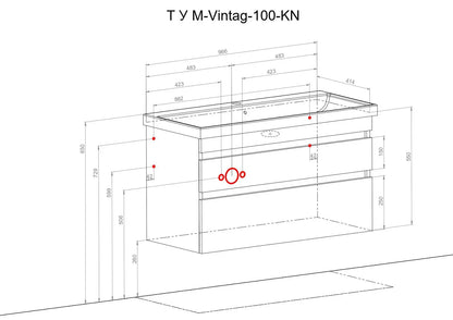 Mobilier de baie suspendat Vintage, Alb lucios