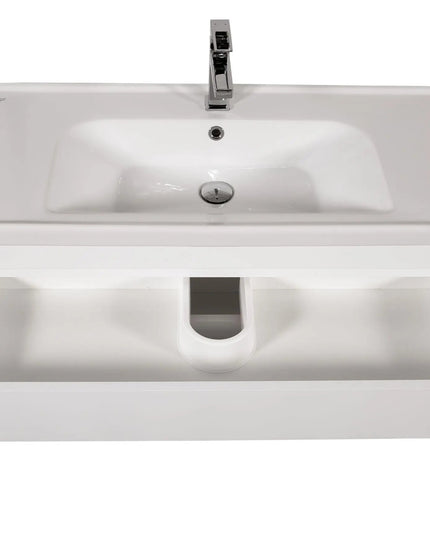 Mobilier de baie suspendat Vintage, Alb lucios