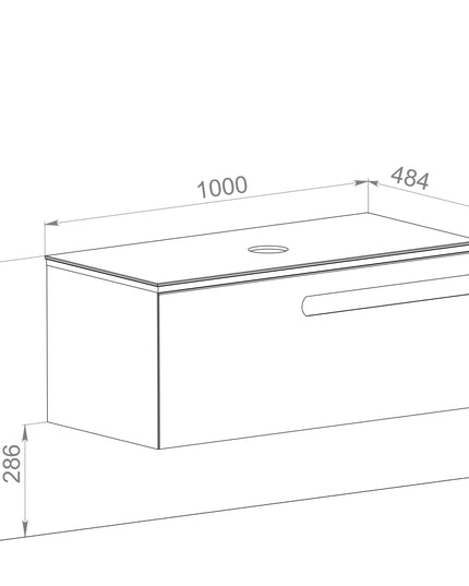 Mobilier de baie suspendat Ostin, Alb