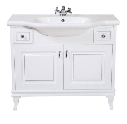 Mobilier de baie pe pardoseală Beatrice alb+crom