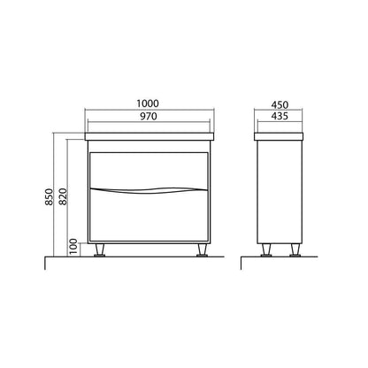 Mobilier de baie pe pardoseala Alfa alb