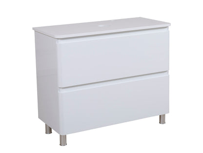 Mobilier de baie suspendat Accent alb, cu blat
