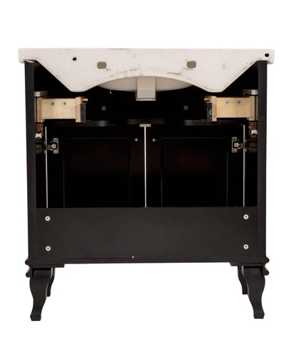 Mobilier de baie pe pardoseală Beatrice negru+auriu