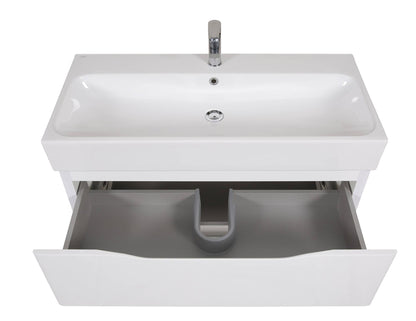 Mobilier de baie pe pardoseală Venice, Alb (Pinto)