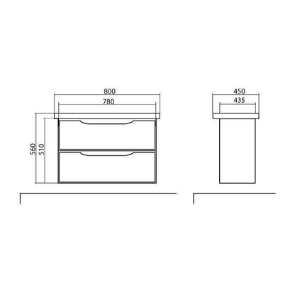 Mobilier de baie suspendat Venice, Alb+Wenge (City)