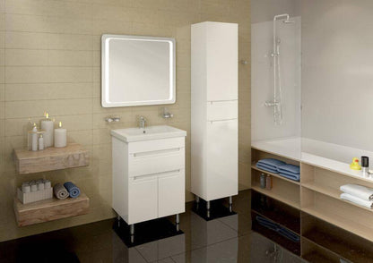 Mobilier de baie pe pardoseală Omega, Alb
