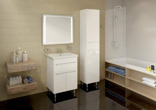 Mobilier de baie pe pardoseală Omega, Alb