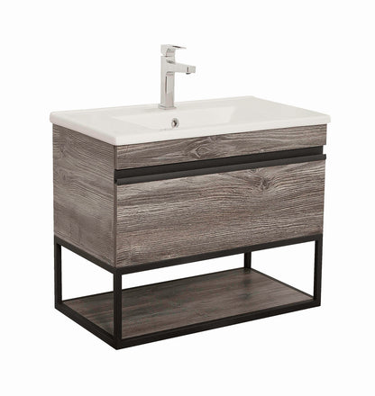 Mobilier de baie suspendat Loft Iron, Oak moras
