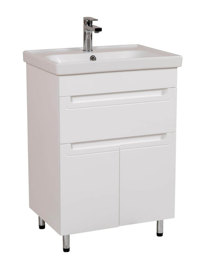 Mobilier de baie pe pardoseală Omega, Alb