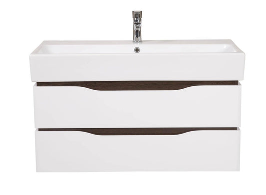 Mobilier de baie  suspendat  Venice, Alb+Wenge (Pinto)