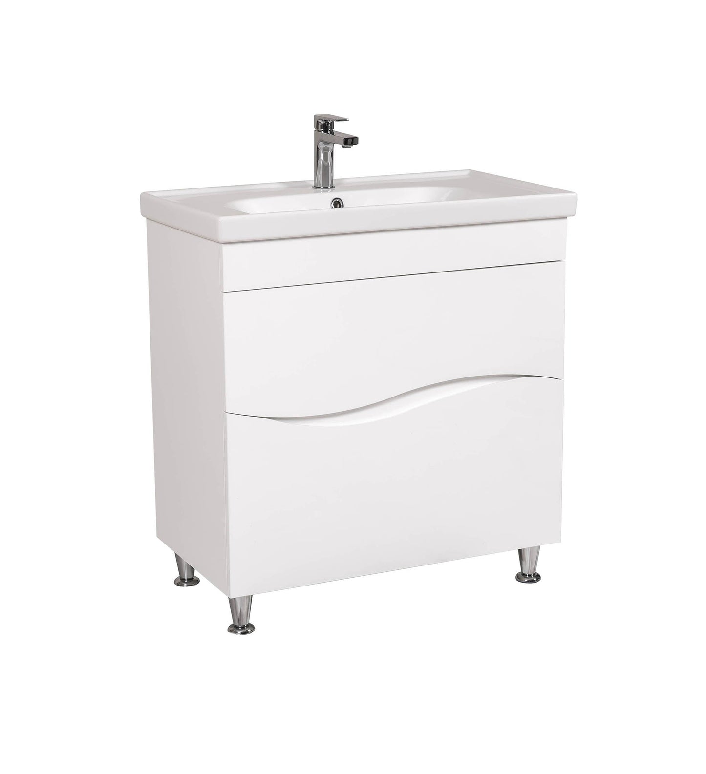 Mobilier de baie pe pardoseala Alfa alb
