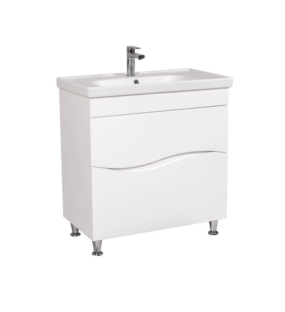 Mobilier de baie pe pardoseala Alfa alb