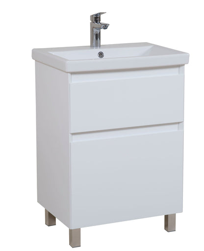 Mobilier de baie pe pardoseala Elite, Alb Mat