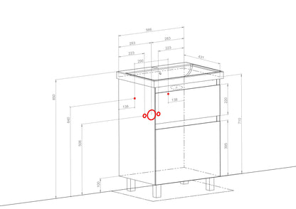 Mobilier de baie pe pardoseala Elite, Alb Mat