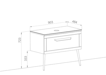 Mobilier de baie pe pardoseală Siena, Alb