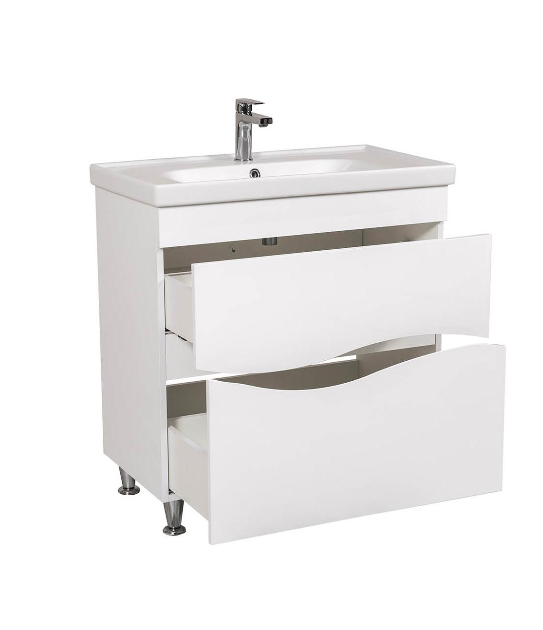 Mobilier de baie pe pardoseala Alfa alb