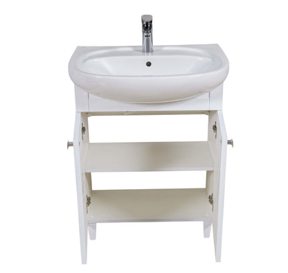 Mobilier de baie pe pardoseală Woodmix, Alb