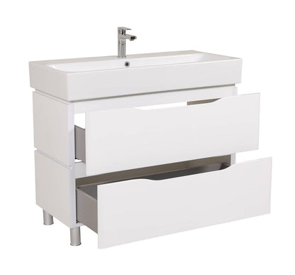 Mobilier de baie pe pardoseală Venice, Alb (Pinto)