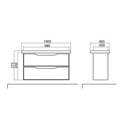 Mobilier de baie  suspendat  Venice , Alb+Wenge (Pinto 2 baterii)