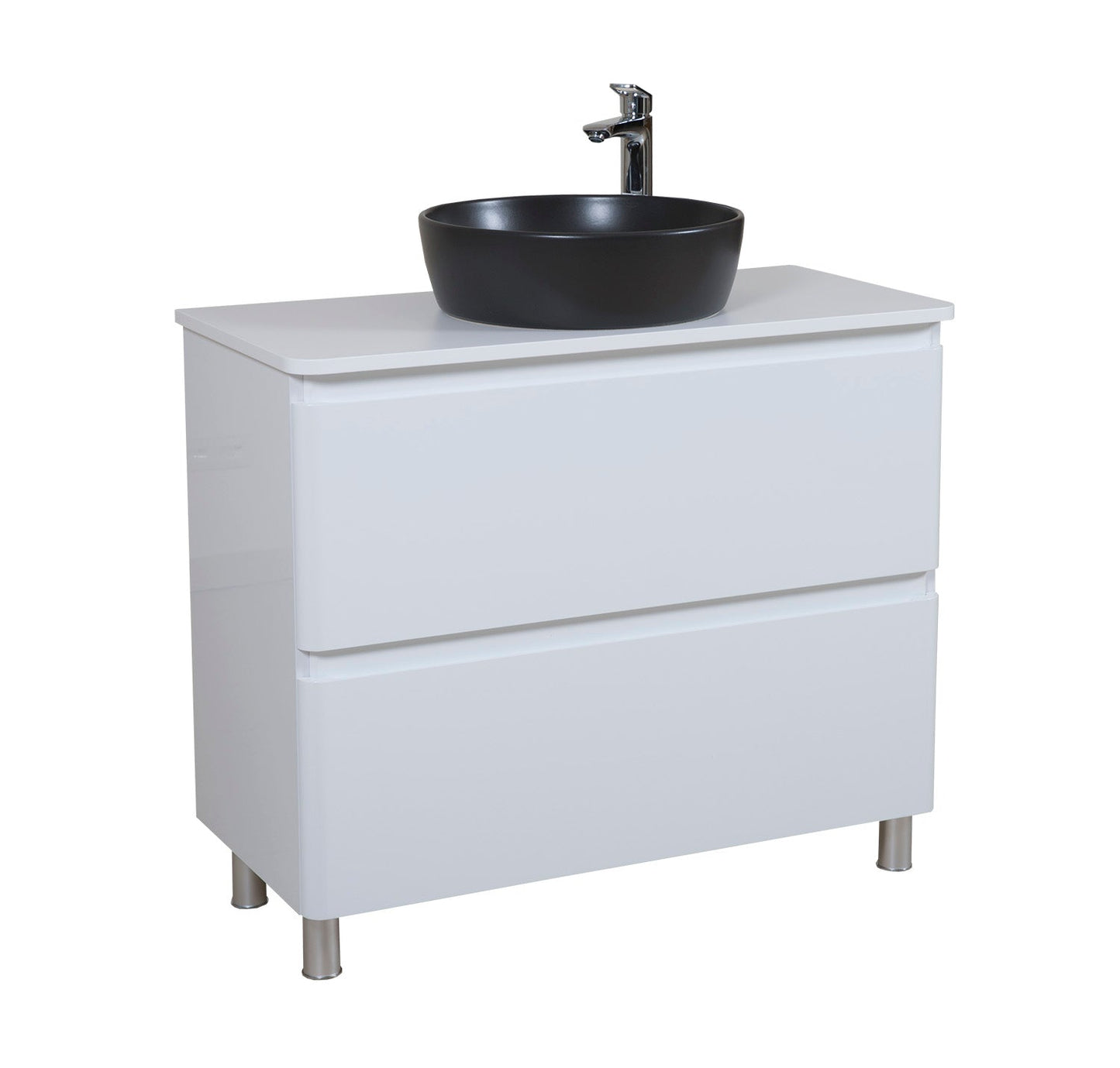 Mobilier de baie suspendat Accent alb, cu blat