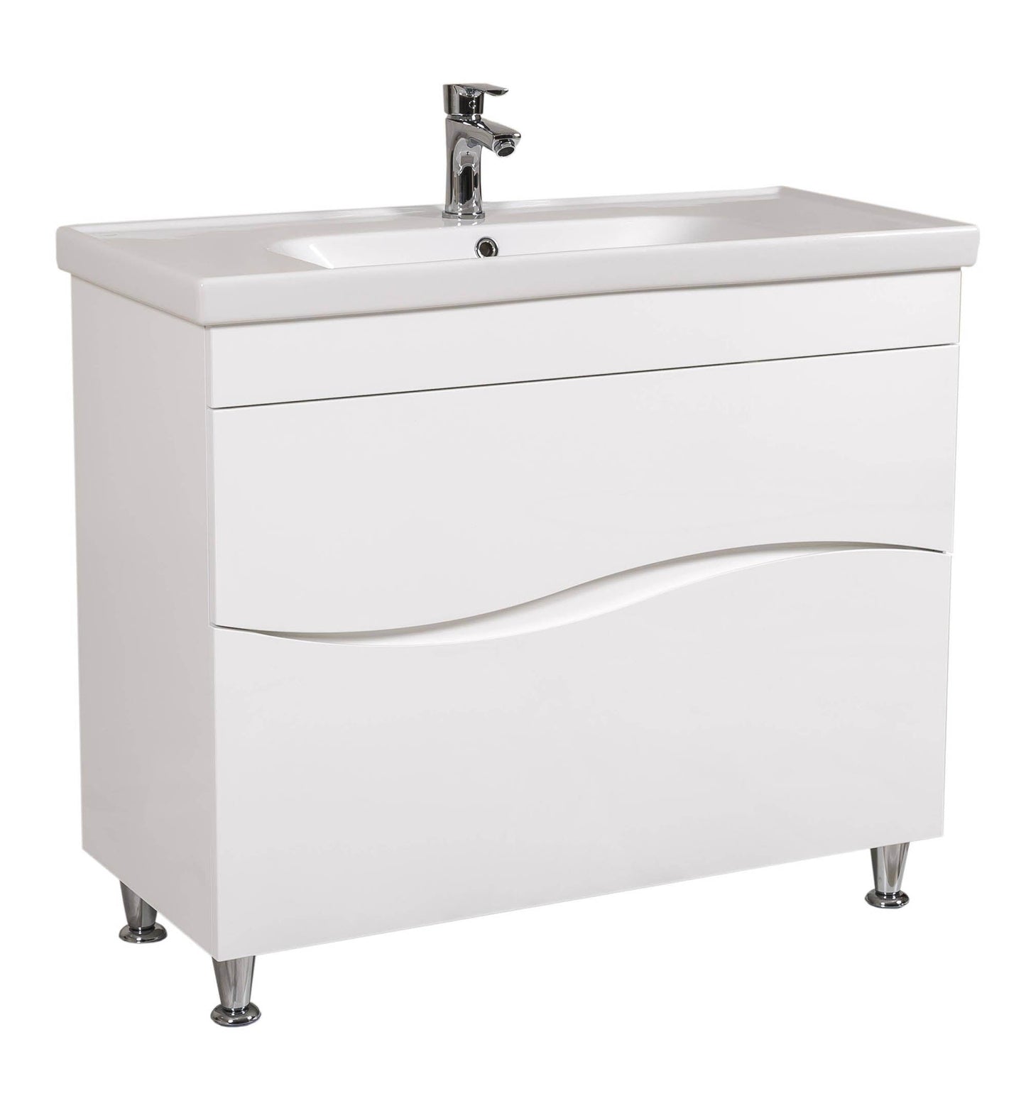 Mobilier de baie pe pardoseala Alfa alb