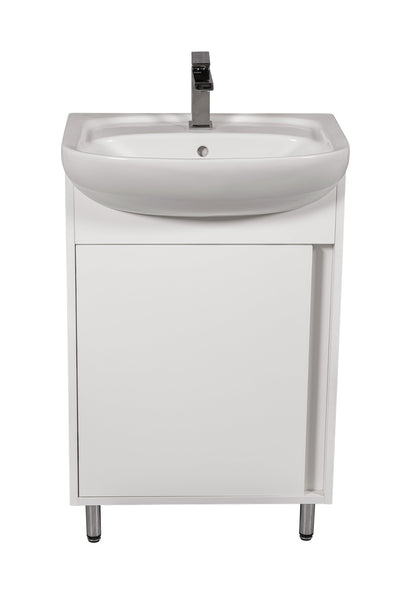 Mobilier de baie pe pardoseală Terra, Alb
