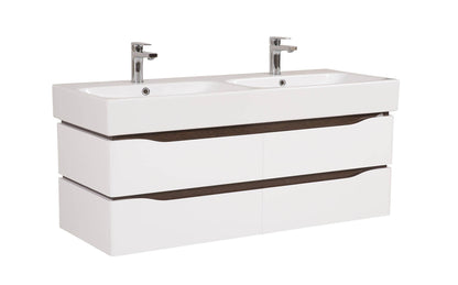 Mobilier de baie  suspendat  Venice , Alb+Wenge (Pinto 2 baterii)