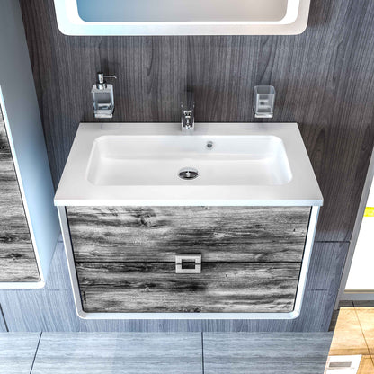Mobilier de baie suspendat Aurika, Oak