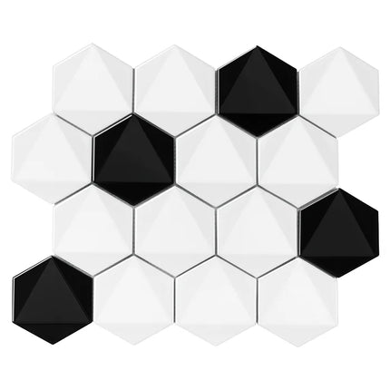 Mozaic Hexagonic B&W mix 74 30×26